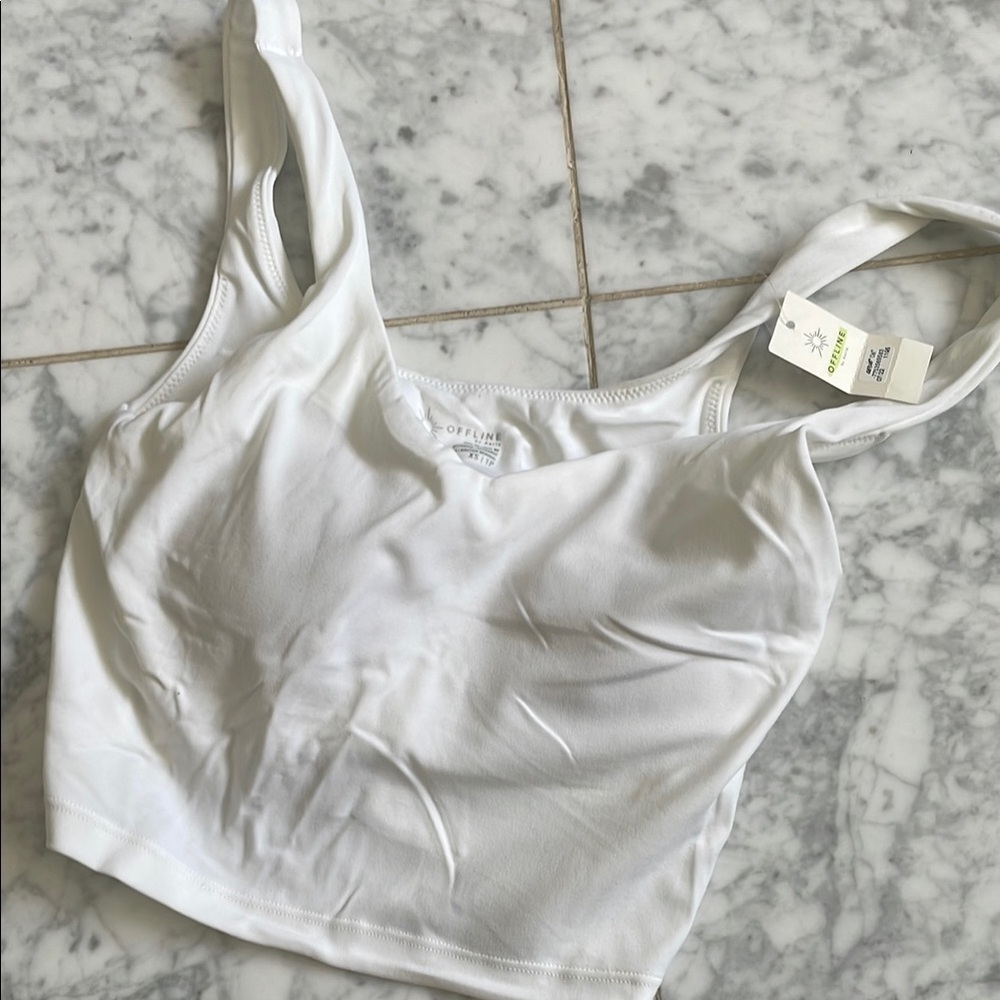 Offline by Aerie NWT White Cropped Tank Top